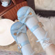 Mikko hug mid low -heeled sheep puff lolita joint bow single shoes
