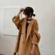 Hooded double-sided cashmere coat for women mid-length spliced ​​leather cloak autumn and winter new small wool coat for women
