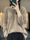 New Korean style fashion one-length neck hollow long-sleeved wool sweater women pullover sweater