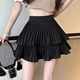 Large size double-layer cake pleated skirt versatile short skirt summer anti-exposure girl shorts skirt high waist A-line skirt