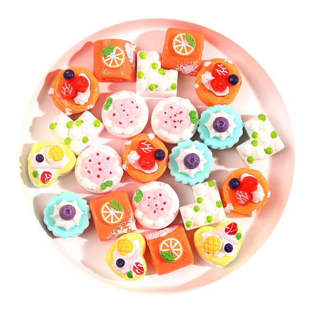 Ice cream fruit cake simulation food play cream glue DIY hairpin hair accessories material children's house decorations for women
