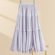 She Chi A-line skirt 2025 autumn clothes new women's clothing fresh and gentle style spliced ​​elastic waist midi skirt