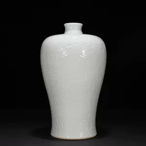 人気安い ヤフオク! 旧家蔵出『明 甜白釉暗刻雲龍紋大罐 永楽 ...