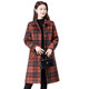 Mother's spring, autumn and winter cotton plaid long coat, middle-aged and elderly women's large size loose mid-length thickened coat