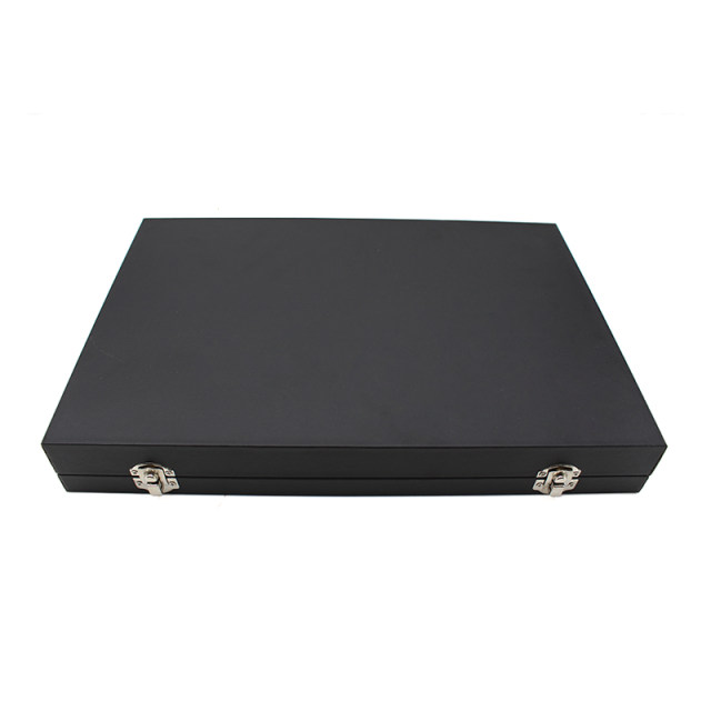 Large PU leather jewelry storage box transparent glass cover large capacity medium earring box ring earring display box