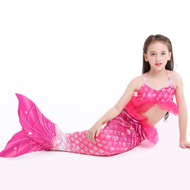 Girls Mermaid Swimsuit Children's Split Bikini Hot Spring Beach Princess Dress Baby Mermaid Tail Swimsuit