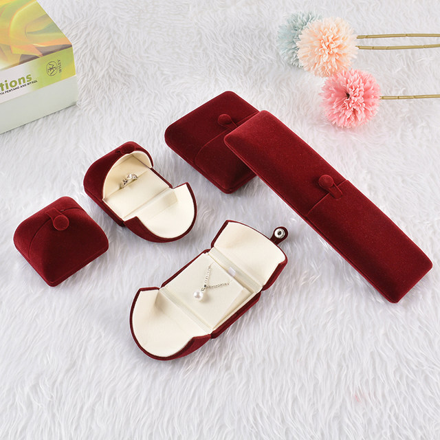 Jewelry packaging box creative double-opening cloth pearl box small jewelry storage box ring pendant bracelet box wedding