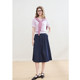 betu Baitu blue drooping denim skirt for women 2025 spring new high waist mid-length skirt A-line skirt
