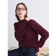 betu Baitu French retro soft waxy sweater women's pullover 2024 winter new round neck purple sweater