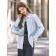 BETU Bai map Loose blue and white striped shirt Female long sleeves 2025 new professional commute shirt
