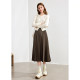betu high waist pleated skirt for women 2025 spring new commuter A-line skirt midi skirt
