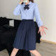 
Long-sleeved student shirt suit pleated long skirt mid-length large size jk uniform class uniform college style women spring and autumn