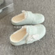 Lulu Egg Winter Muller Baotou Half Slippers Women's Shoes for Outerwear 2025 New Warm Plus Velvet Two-Cotton Shoes Birkenstock Shoes
