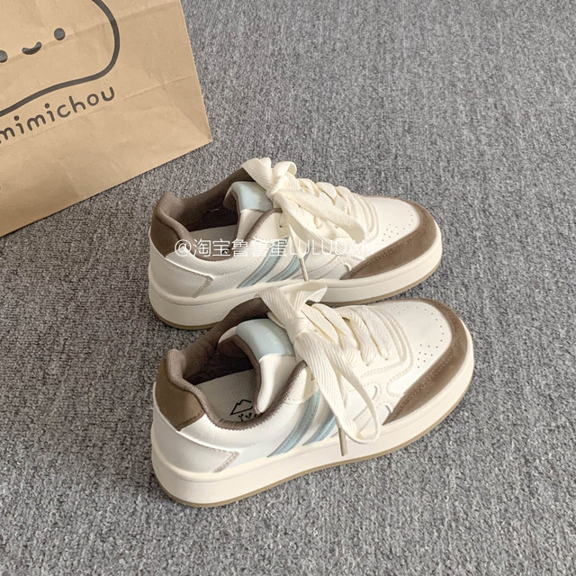 Lulu egg thick sole white shoes for women 2025 new casual board shoes niche shoes for women's shoes versatile bread shoes
