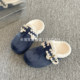 Lulu Dan velvet Birkenstocks, thick-soled half-slippers, fall and winter toe-toe Mules, slip-on women's shoes, cotton shoes
