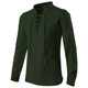 European and American retro men's stand-up collar tied rope solid color shirt, medieval long-sleeved loose game clothing stage dress