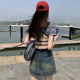 2025 summer new denim short skirt for women high waist retro old sweet and spicy hip slim skirt miniskirt
