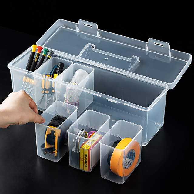 Screw storage box Plastic hardware parts box Small screw expansion screw nut thickening tool storage box rectangular