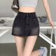 Large size old retro washing hot girl denim skirt women summer slim A-line hip-pack mini skirt skirt pants
