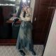 Retro old denim skirt for women 2025 new design high waist slim mid-length A-line hip long skirt
