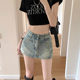 Large size old retro washing hot girl denim skirt women summer slim A-line hip-pack mini skirt skirt pants
