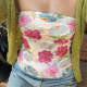 DARLINGAGA Vacation style Dopamine Flower Strap Vest Women's Wrinkled Slim Seaside Wear Slim Body Clothes