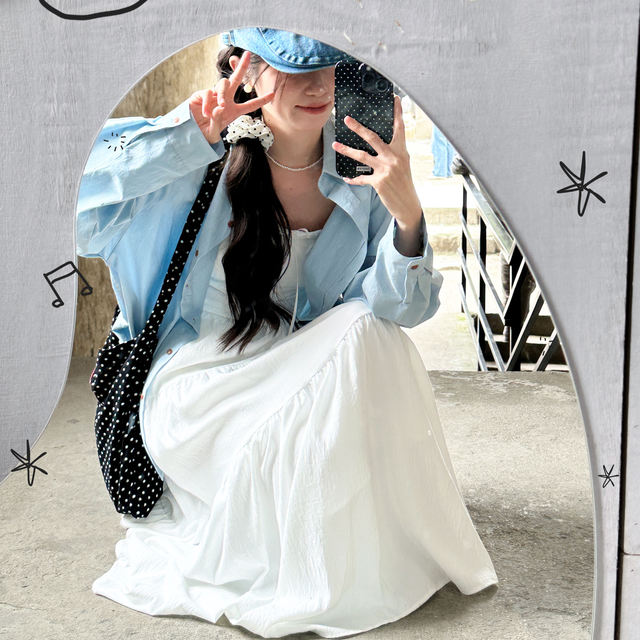 2024 summer new white skirt for women with high waist slim A-line long skirt French temperament small umbrella skirt