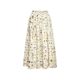 Ching's French retro elastic waist skirt for women, women's ordered dyed large hem skirt, versatile commuter printed long skirt, summer