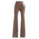 2025 spring and summer new micro-tender yoga pants pockets with large size high waist slimming and thin drooping styles on the outside shark trousers
