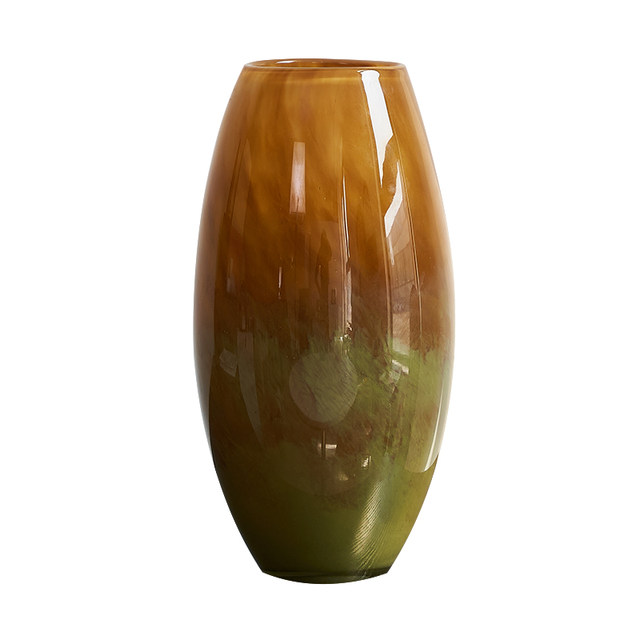 Medieval handmade glass vase, retro brown-green oriental aesthetics, atmosphere, home decoration, Japanese-style ornaments