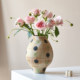 Zhou Zhoubo points Wabi-sabi style vase, medieval vase ornaments, home soft decorations, ceramic flower vessels, new Chinese style