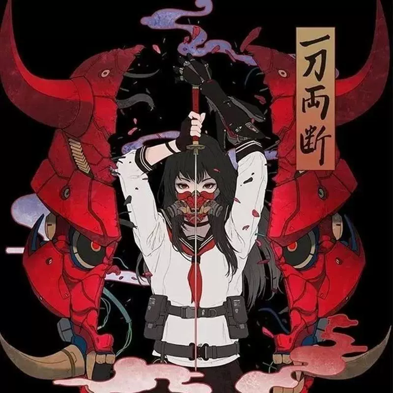 賽博朋克機甲少女二次元機械風夾克外套男女情侶中長版風衣春秋mn Taobao