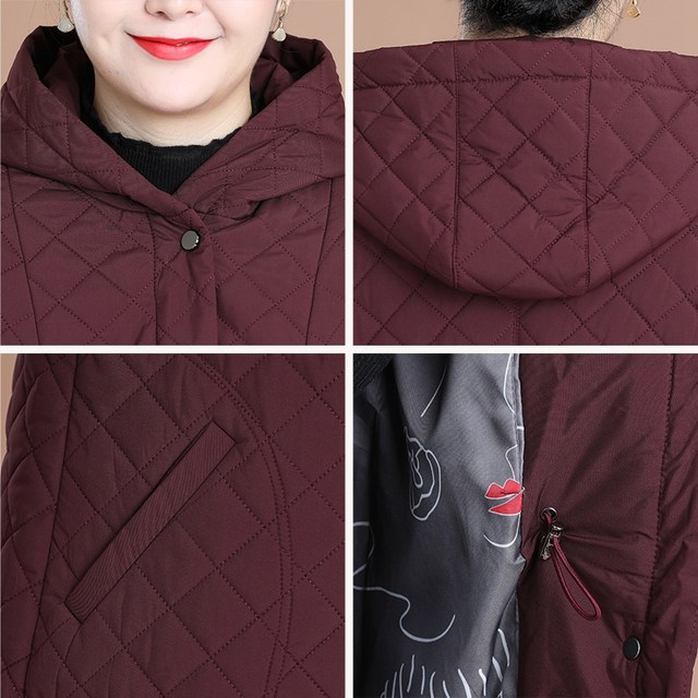 Middle-aged and elderly people's autumn and winter clothes, women's cotton jacket, elderly fat mothers, cotton clothes, jacket, plus size 50 years old, 60 years old