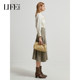 Lef Adidian's new spring design sense commuting versatile high-waisted skirt for women asymmetrical hem A-line long skirt