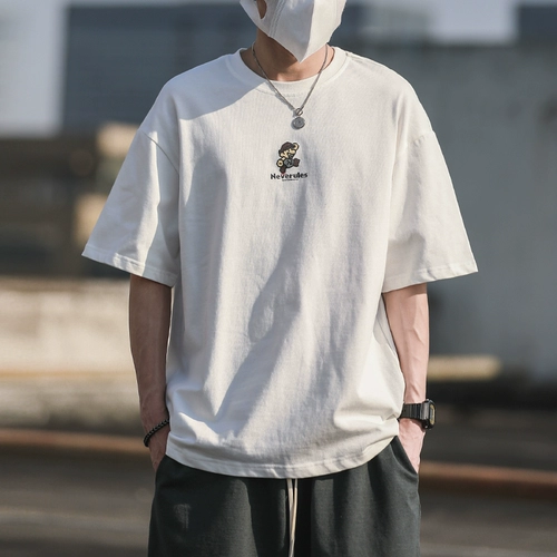 Японская летняя футболка с коротким рукавом, жакет для отдыха, оверсайз