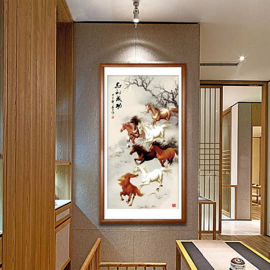 Ya Tong 馬油絵 - 万馬奔騰 - 新しい中国スタイル壁画