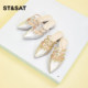 Saturday Rivet Muller Sandals for Women in Spring and Summer Wear New Fairy Bag-toe Half-Travel Women's Point-toe Thick Heel Sandals
