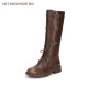 Saturday high tube knight boots for women's new winter Maillard retro belt buckle thick-soled Martin boots
