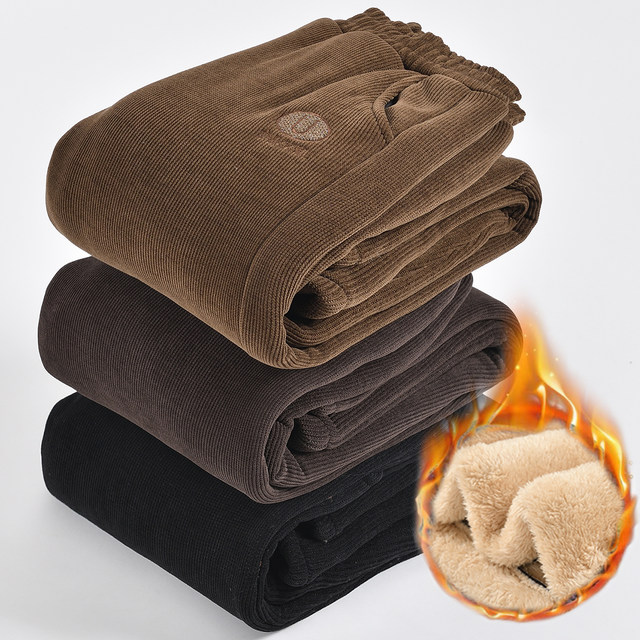 Cordon -lighter mothers in winter cotton pants wear with velvet thick pants children in autumn and winter middle -aged elderly grandma loose large size

