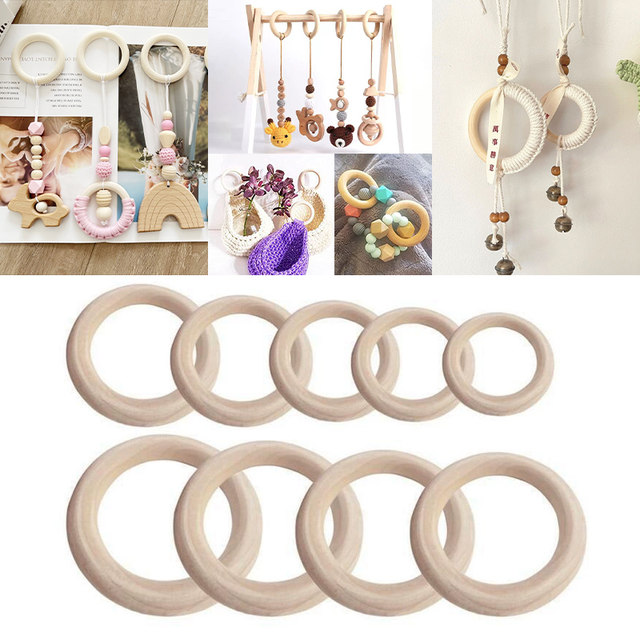Wooden rings, wooden beads, circles, DIY handmade pendant, wooden log rings, solid wood hanging ring accessories