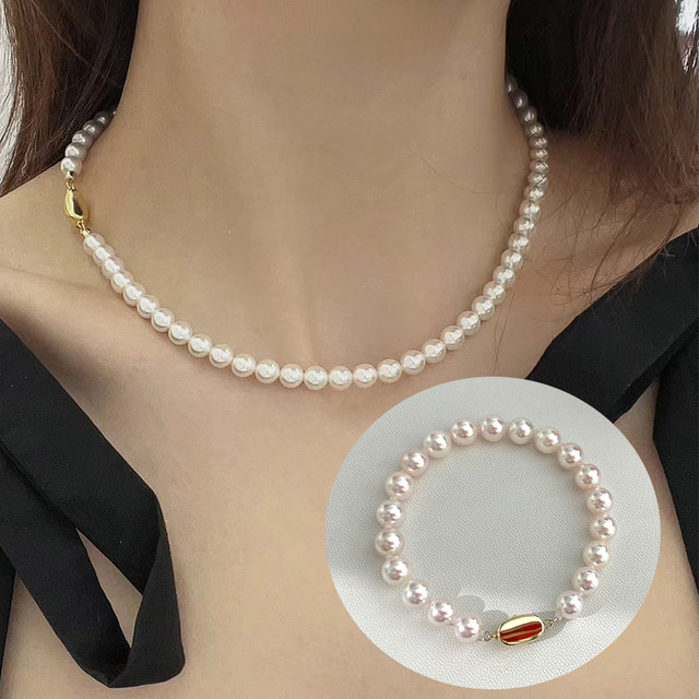 Special rope for wearing pearl necklace and sterling silver buckle accessories DIY handmade wire wire beaded bracelet gold wire soft thread