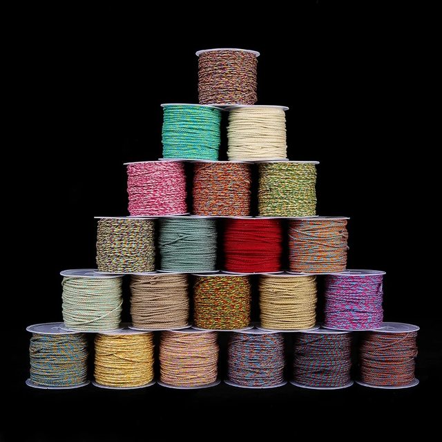 Mongolian hand-rolled cotton thread 1.2mm Bodhi text play rope tassel wear-resistant beads weaving Tibetan hand rope small roll