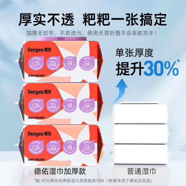 Deyou baby wet towel paper new babies, special houses, big packaging 80 pump 1 pack
