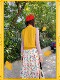 Spot skirt printed spring and autumn beige sweet midi skirt pleated women's style pastoral Japanese rabbit cat