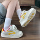 Original girly heart beige bread shoes women's ins trend 2025 winter new sneakers versatile casual white shoes trend