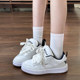 Yi Youth White Dark Blue American Retro Shoes Women's Thick Sole Bread Shoes Student Sports Shoes Men's 2025 Autumn New Style