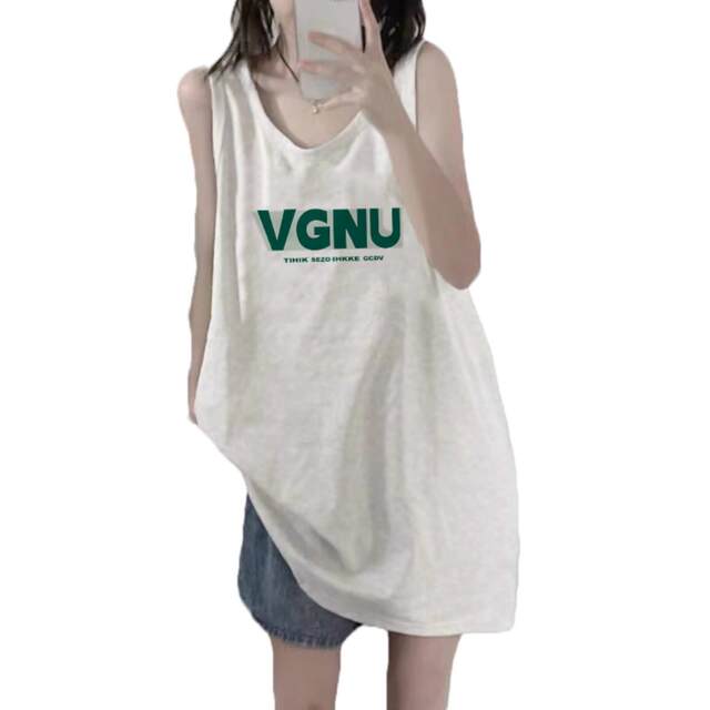 White suspender vest for women in summer 2025 new loose slim large size women's sleeveless T-shirt top
