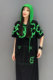 2025 summer new women's dress hooded printed spliced ​​midi skirt loose large size casual and fashionable slim