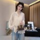 French high-end mid-length V-neck lace shirt for women in spring 2025 new fashionable and popular super beautiful shirt