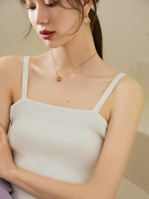 Knitted camisole for women in summer, bottoming tube top, niche sleeveless French sexy top for women